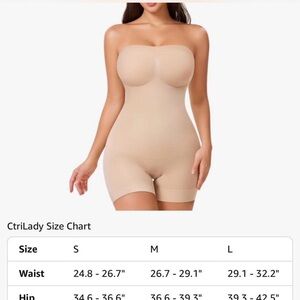 Strapless Nude Shapewear Bodysuit